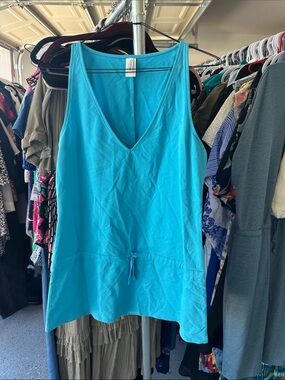 Calvin Klein Turquoise Blue V-Neck Tank Dress